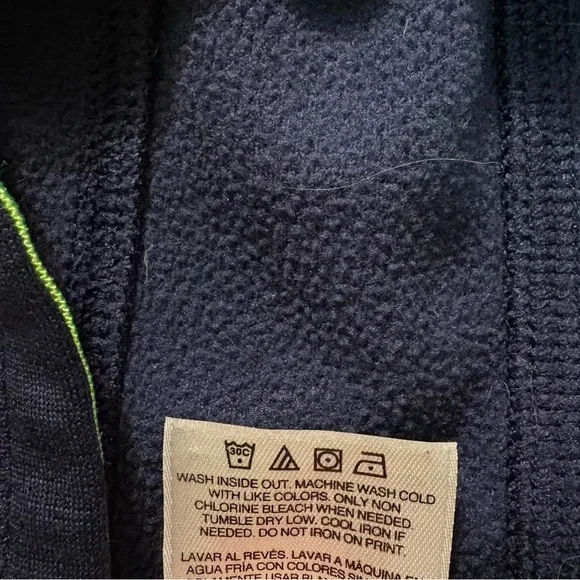 Boys Blue Green Adidas Hooded Hoodie Zip Up Sweatshirt Size Small 8 - Picture 3 of 4